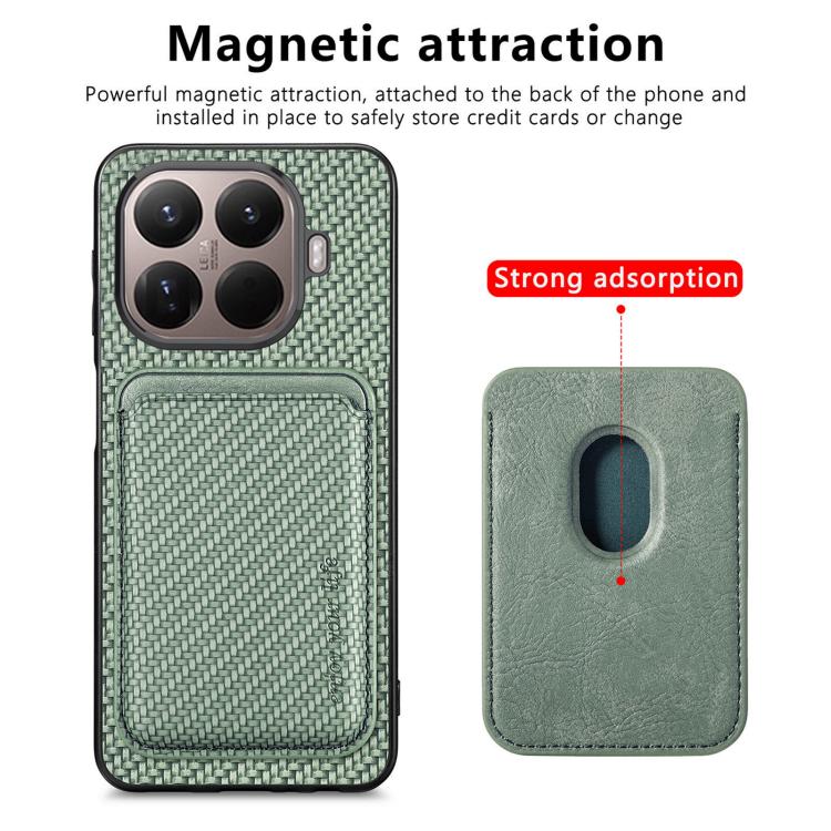 For Xiaomi 15T Pro Carbon Fiber Leather Card Magnetic Phone Case