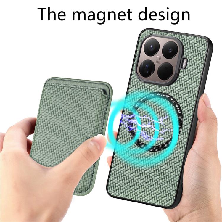 For Xiaomi 15T Pro Carbon Fiber Leather Card Magnetic Phone Case