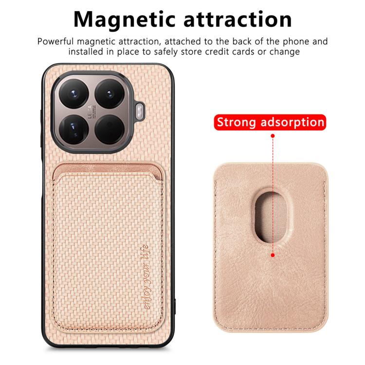 For Xiaomi 15T Pro Carbon Fiber Leather Card Magnetic Phone Case