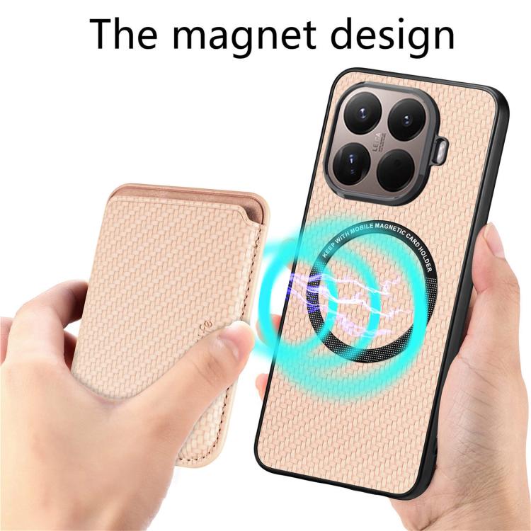 For Xiaomi 15T Pro Carbon Fiber Leather Card Magnetic Phone Case