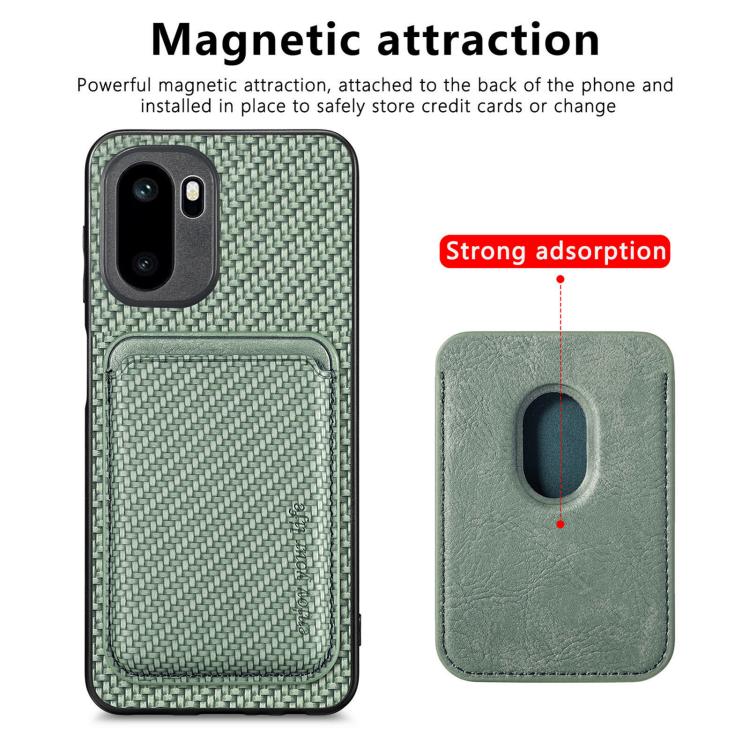 For OnePlus Ace 6 / 6T / 15R Carbon Fiber Leather Card Magsafe Phone Case