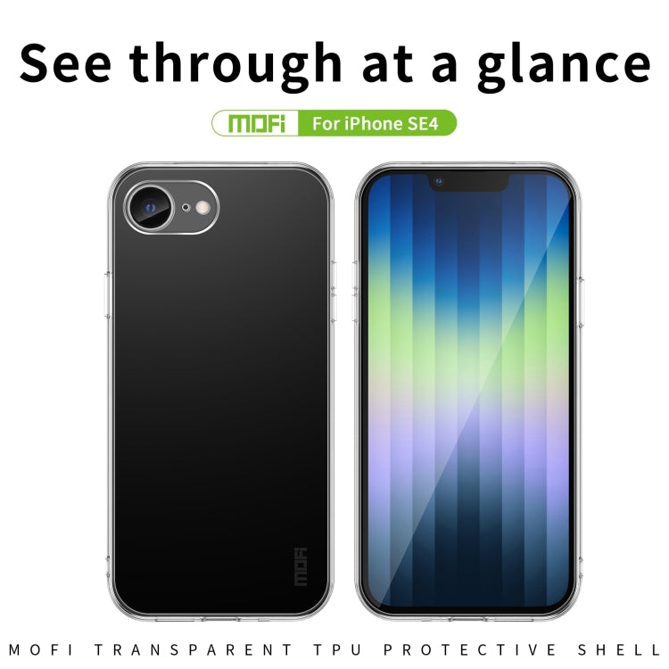 For iPhone 17e / 16e MOFI Ming Series Ultra-thin TPU Phone Case - Transparent