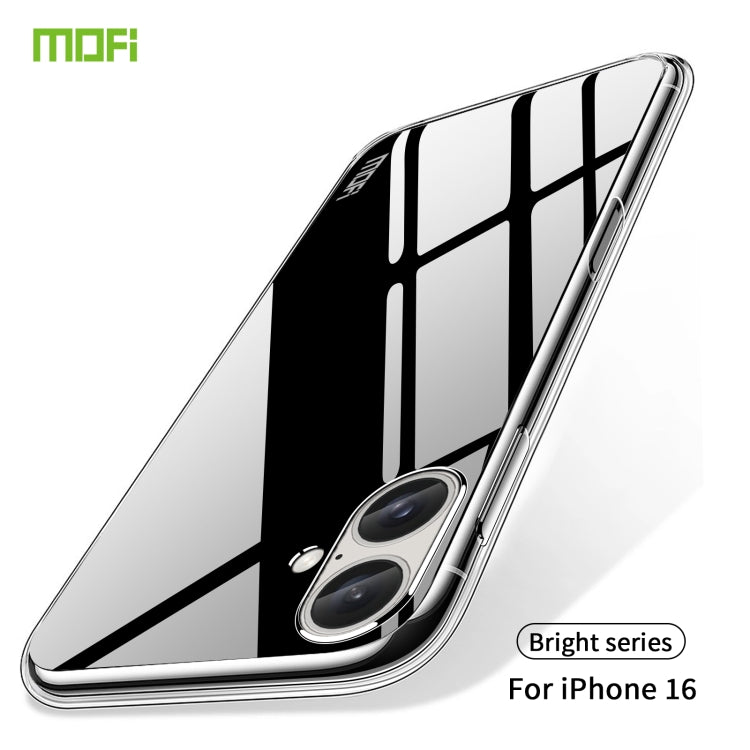 For iPhone 16 MOFI Ming Series Ultra-thin TPU Phone Case - Transparent