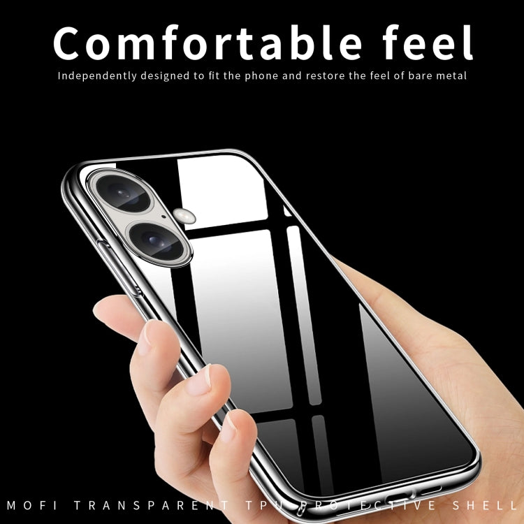 For iPhone 16 MOFI Ming Series Ultra-thin TPU Phone Case - Transparent