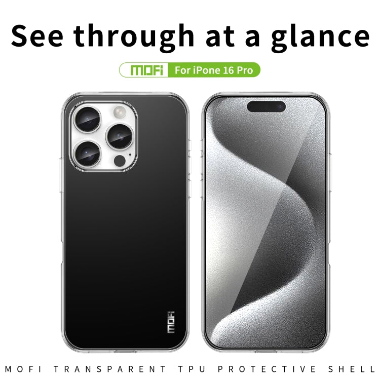 For iPhone 16 Pro MOFI Ming Series Ultra-thin TPU Phone Case - Transparent