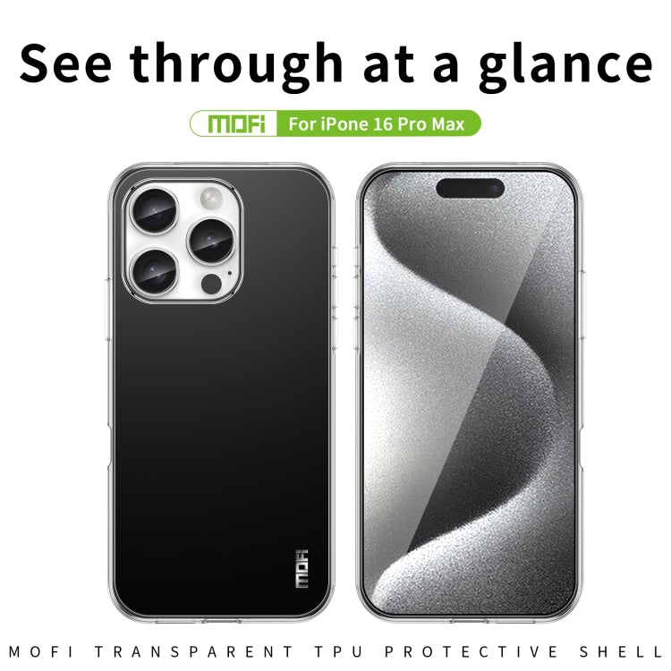 For iPhone 16 Pro Max MOFI Ming Series Ultra-thin TPU Phone Case - Transparent