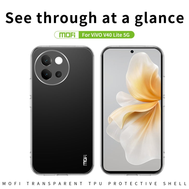 For vivo V40 Lite 5G MOFI Ming Series Ultra-thin TPU Phone Case - Transparent
