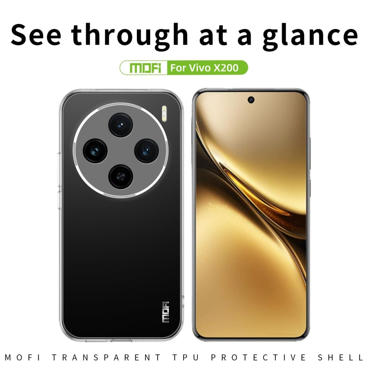 For vivo X200 MOFI Ming Series Ultra-thin TPU Phone Case - Transparent