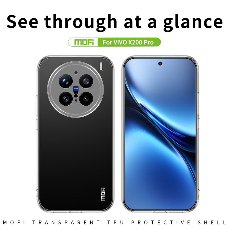 For vivo X200 Pro MOFI Ming Series Ultra-thin TPU Phone Case - Transparent