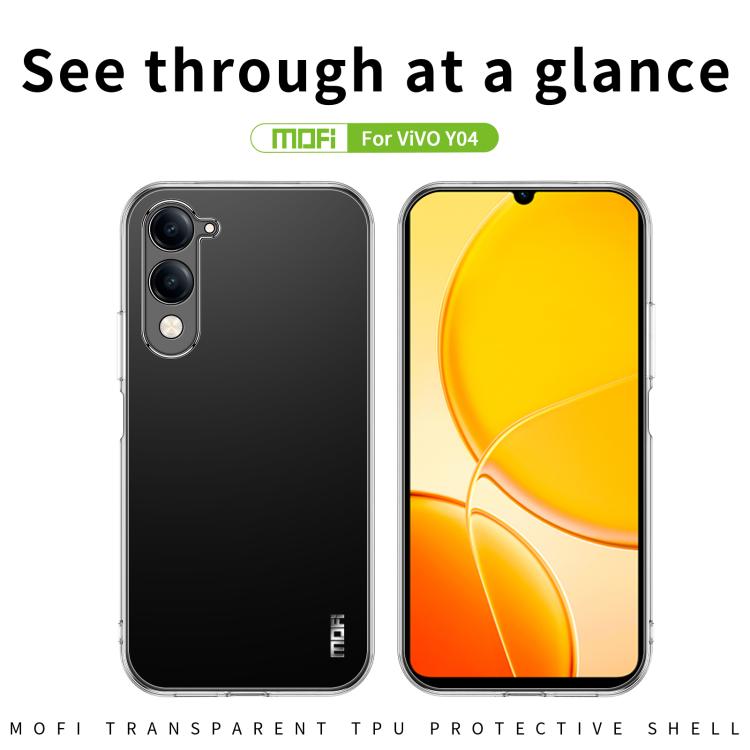 For vivo Y04 Global / Y29 5G MOFI Ming Series Ultra-thin TPU Phone Case - Transparent