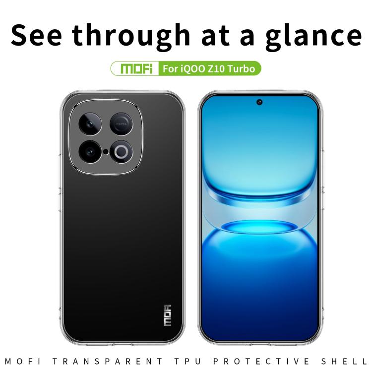 For vivo iQOO Z10 Turbo / Z10 Turbo Pro MOFI Ming Series Ultra-thin TPU Phone Case - Transparent