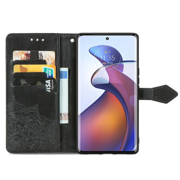 For Motorola Moto Edge 30 Fusion Mandala Flower Embossed Leather Phone Case