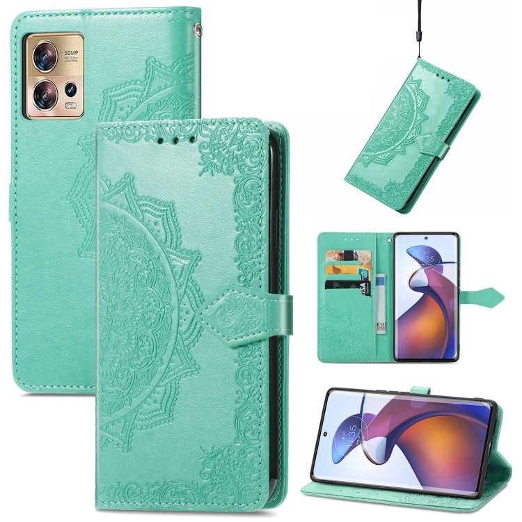 For Motorola Moto Edge 30 Fusion Mandala Flower Embossed Leather Phone Case