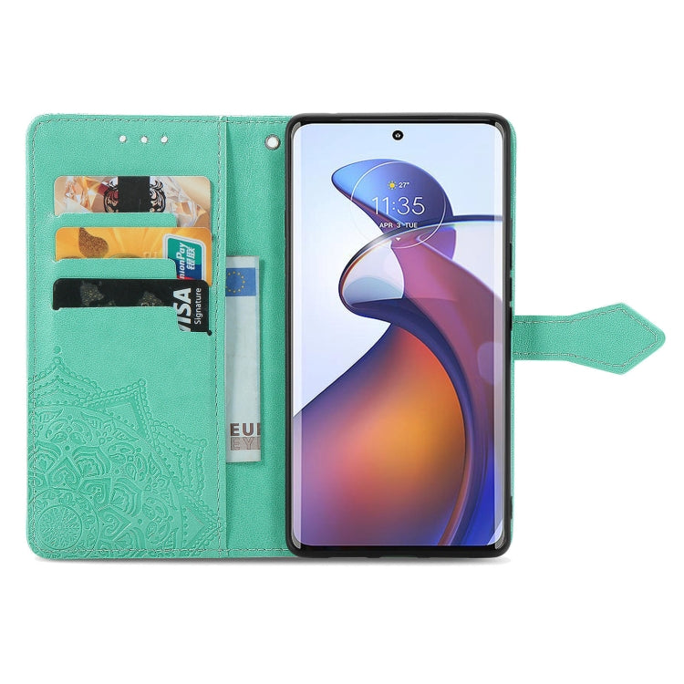 For Motorola Moto Edge 30 Fusion Mandala Flower Embossed Leather Phone Case