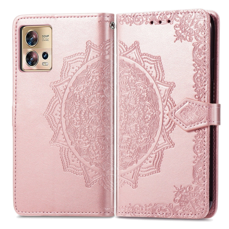 For Motorola Moto Edge 30 Fusion Mandala Flower Embossed Leather Phone Case
