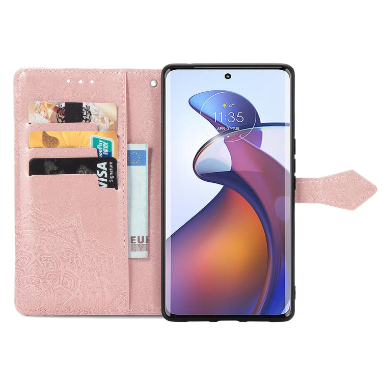 For Motorola Moto Edge 30 Fusion Mandala Flower Embossed Leather Phone Case