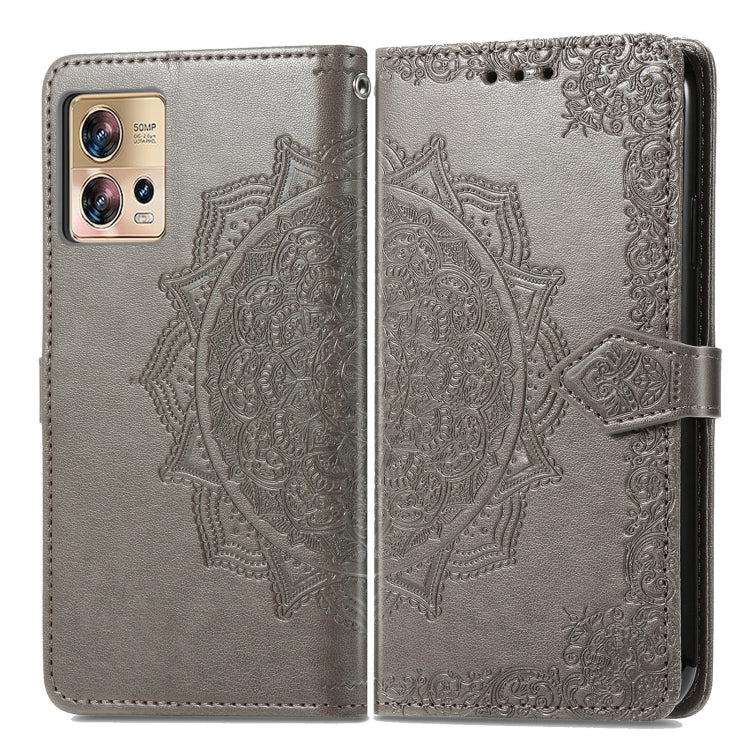 For Motorola Moto Edge 30 Fusion Mandala Flower Embossed Leather Phone Case