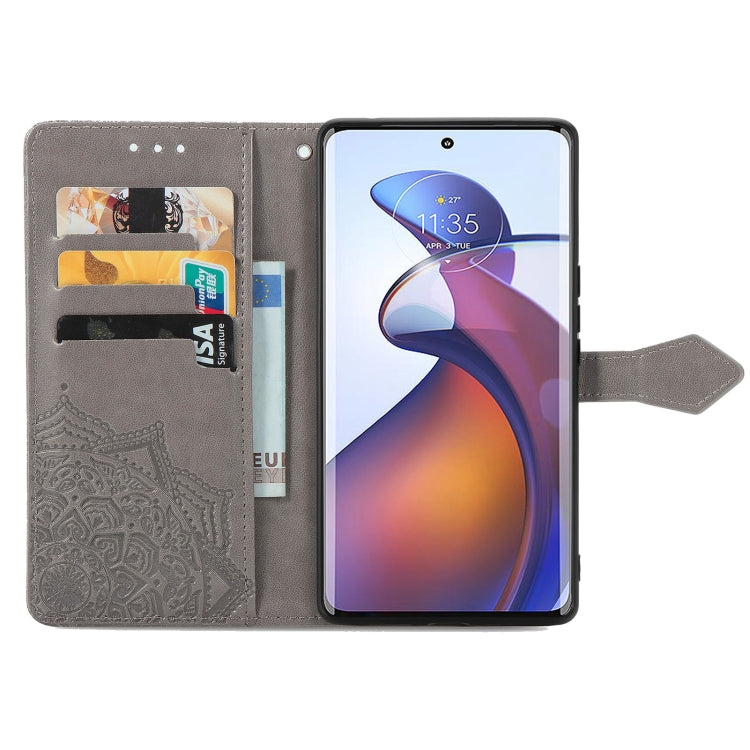 For Motorola Moto Edge 30 Fusion Mandala Flower Embossed Leather Phone Case