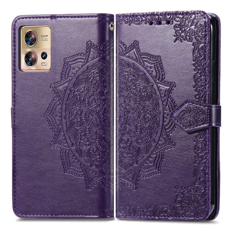For Motorola Moto Edge 30 Fusion Mandala Flower Embossed Leather Phone Case