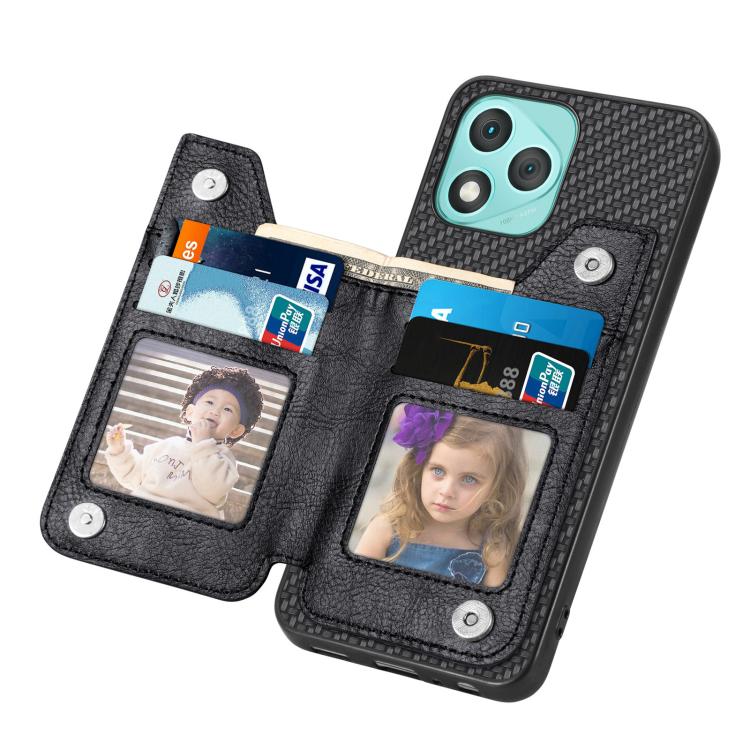For Honor 400 Lite Global Carbon Fiber Horizontal Flip Zipper Wallet Phone Case