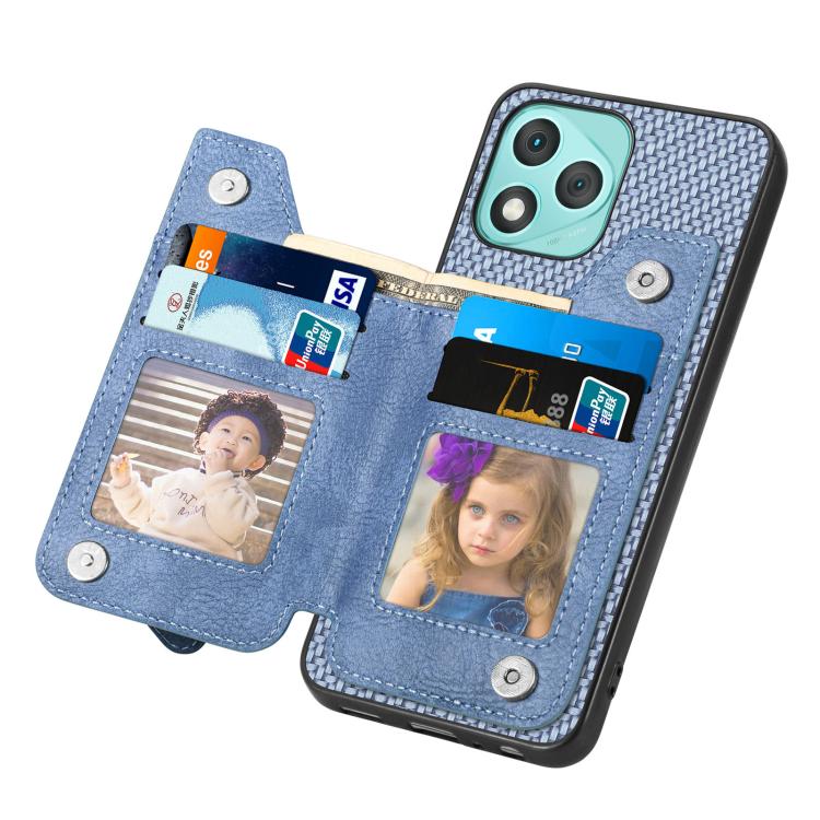 For Honor 400 Lite Global Carbon Fiber Horizontal Flip Zipper Wallet Phone Case