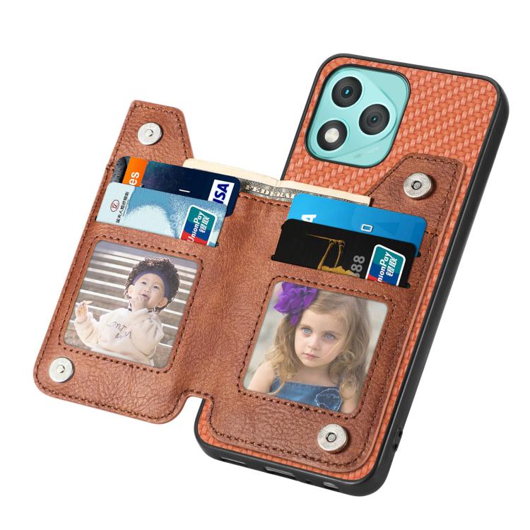For Honor 400 Lite Global Carbon Fiber Horizontal Flip Zipper Wallet Phone Case