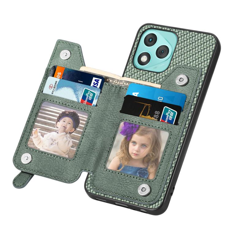 For Honor 400 Lite Global Carbon Fiber Horizontal Flip Zipper Wallet Phone Case