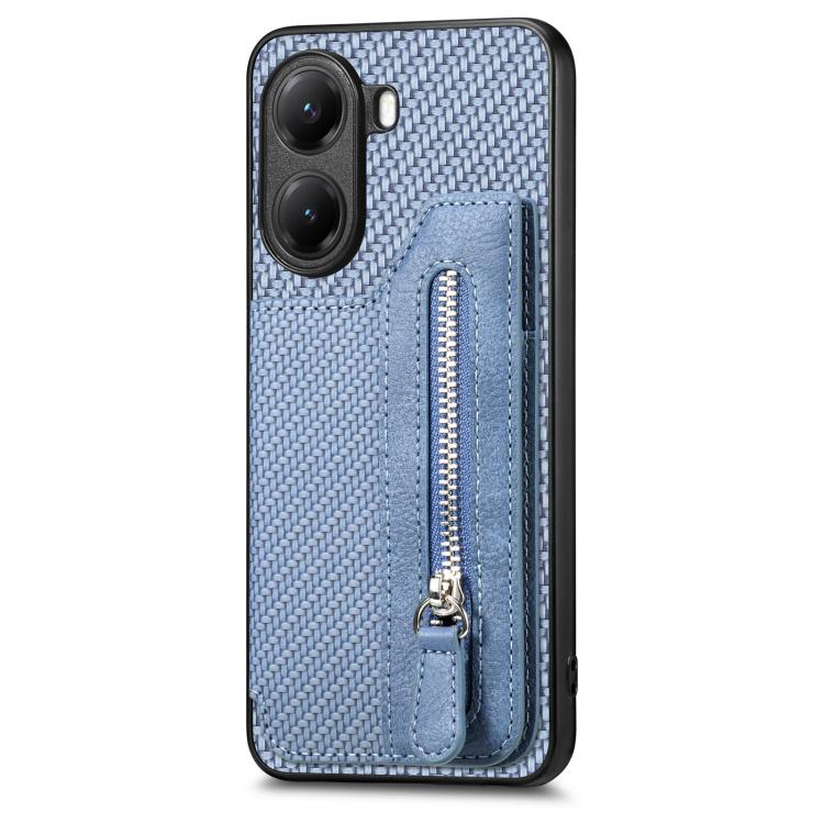 For Redmi Turbo 4 Carbon Fiber Horizontal Flip Zipper Wallet Phone Case