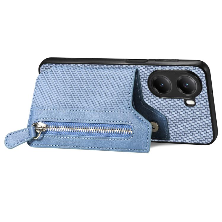 For Redmi Turbo 4 Carbon Fiber Horizontal Flip Zipper Wallet Phone Case