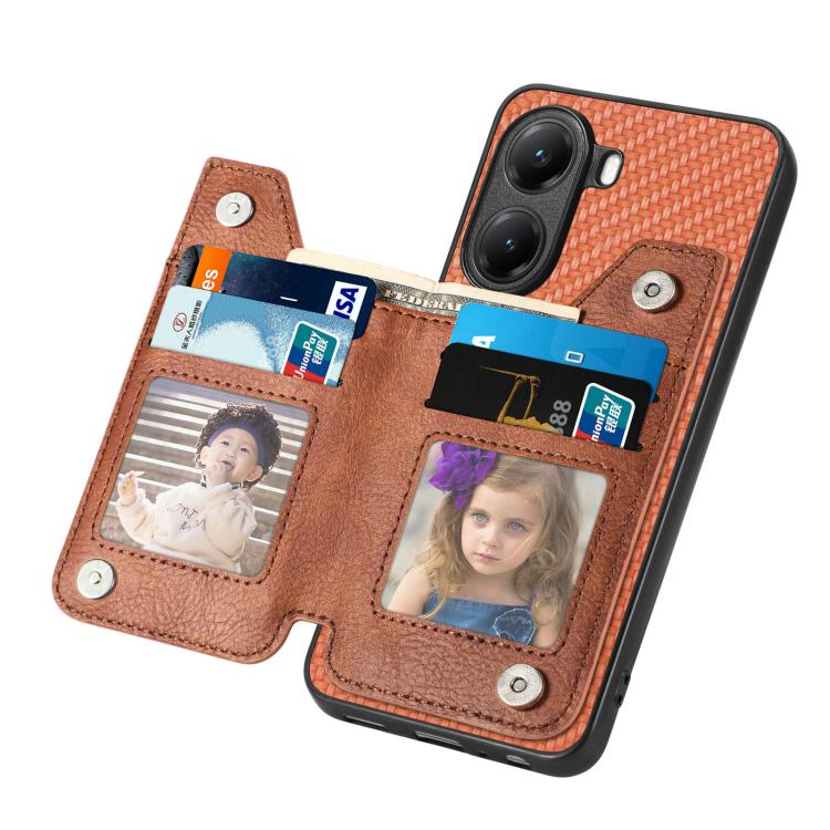 For Xiaomi Poco X7 Pro Carbon Fiber Horizontal Flip Zipper Wallet Phone Case