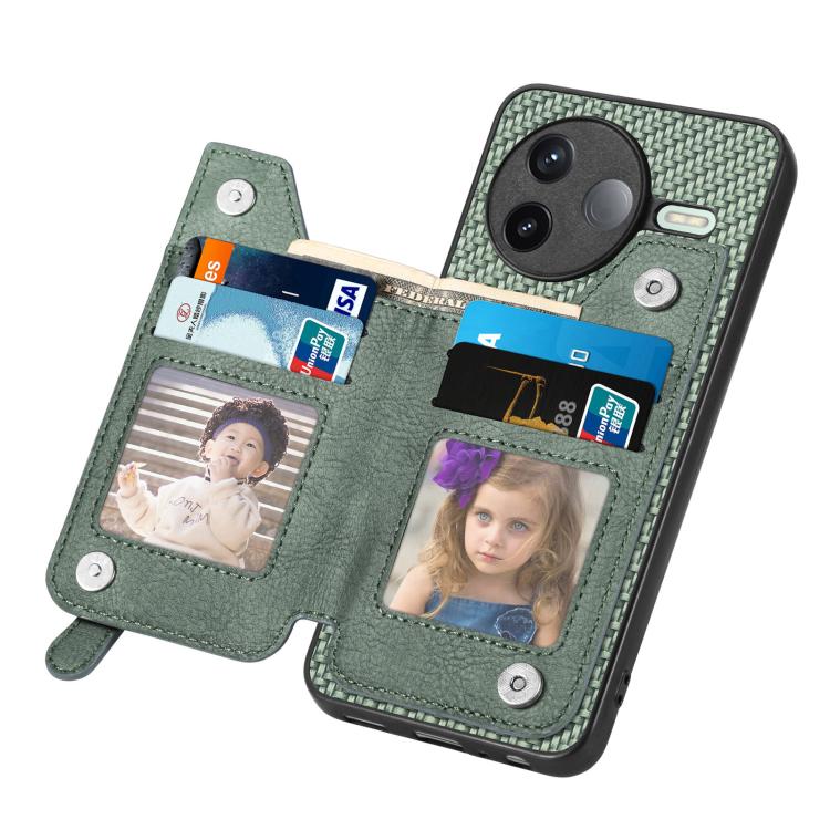 For Redmi K80 / Poco F7 Pro Carbon Fiber Horizontal Flip Zipper Wallet Phone Case