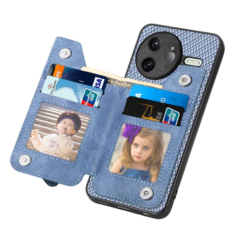 For Redmi K80 Pro / Poco F7 Ultra Carbon Fiber Horizontal Flip Zipper Wallet Phone Case