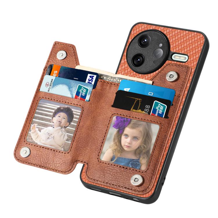 For Redmi K80 Pro / Poco F7 Ultra Carbon Fiber Horizontal Flip Zipper Wallet Phone Case