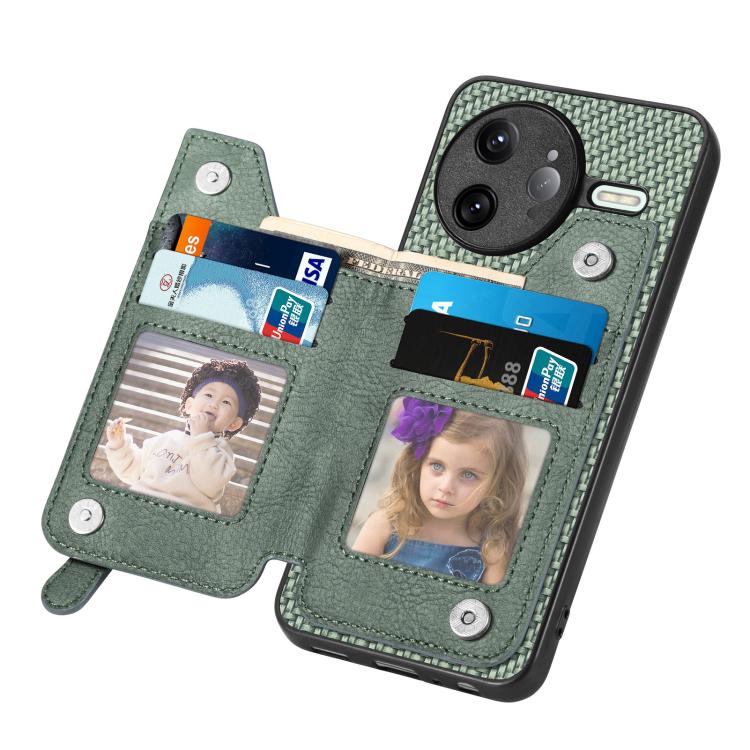 For Redmi K80 Pro / Poco F7 Ultra Carbon Fiber Horizontal Flip Zipper Wallet Phone Case