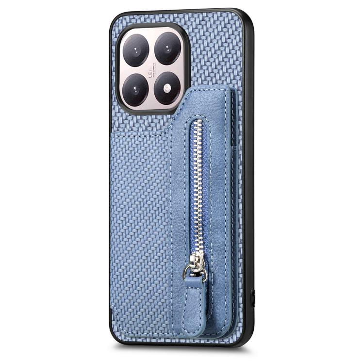 For Xiaomi 15T Carbon Fiber Horizontal Flip Zipper Wallet Phone Case