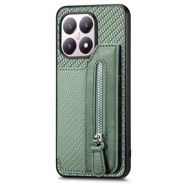 For Xiaomi 15T Carbon Fiber Horizontal Flip Zipper Wallet Phone Case