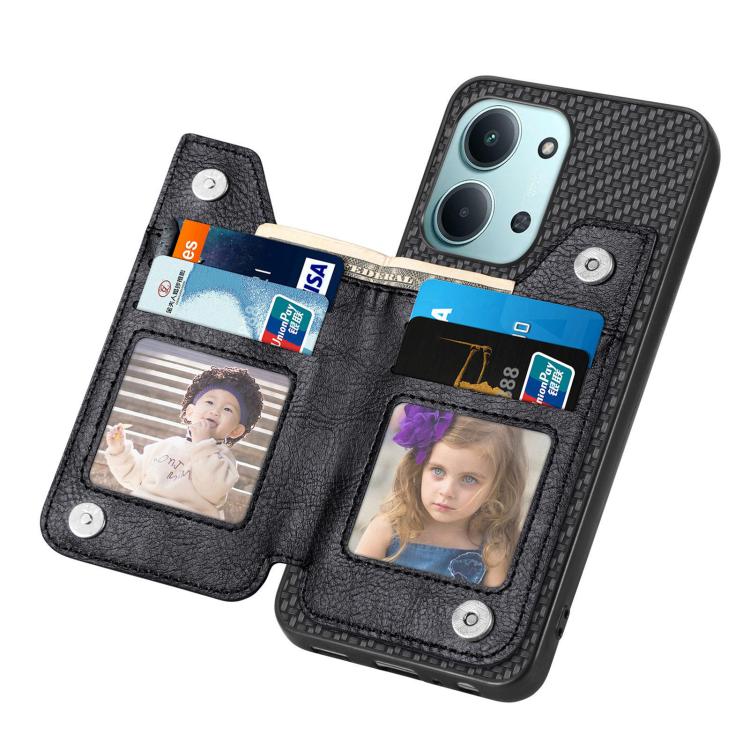 For Redmi 15C 5G / 4G Glodal 171mm Carbon Fiber Horizontal Flip Zipper Wallet Phone Case