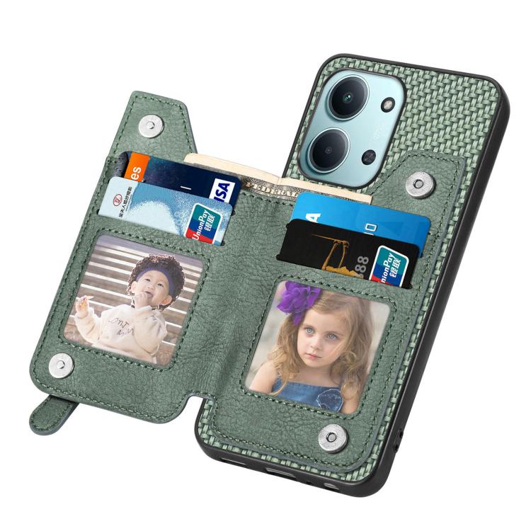 For Redmi 15C 5G / 4G Glodal 171mm Carbon Fiber Horizontal Flip Zipper Wallet Phone Case