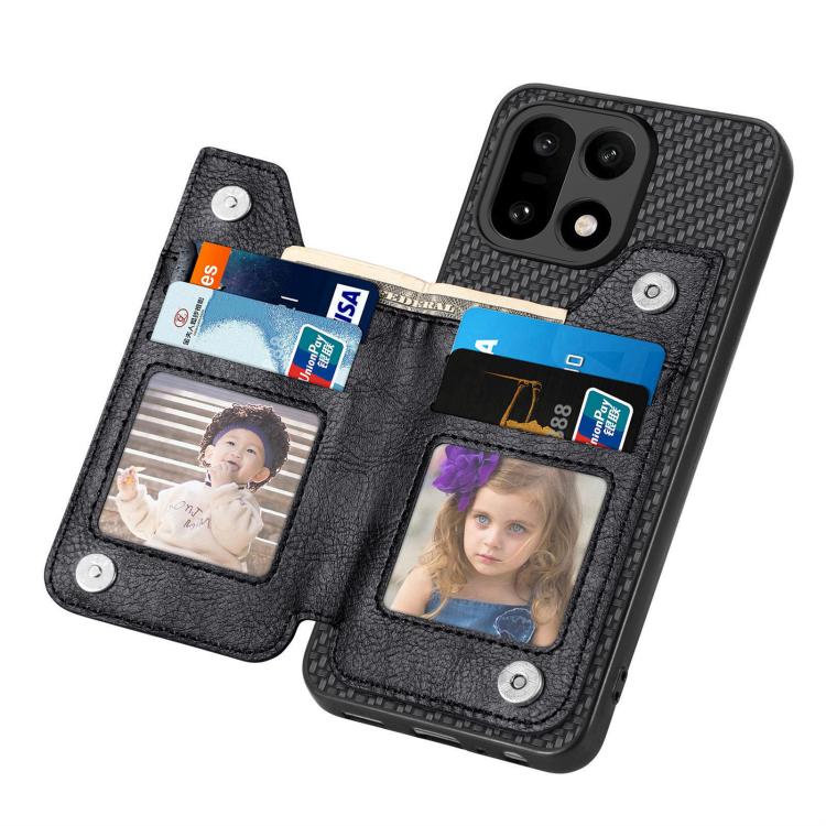 For OnePlus 15 Carbon Fiber Horizontal Flip Zipper Wallet Phone Case