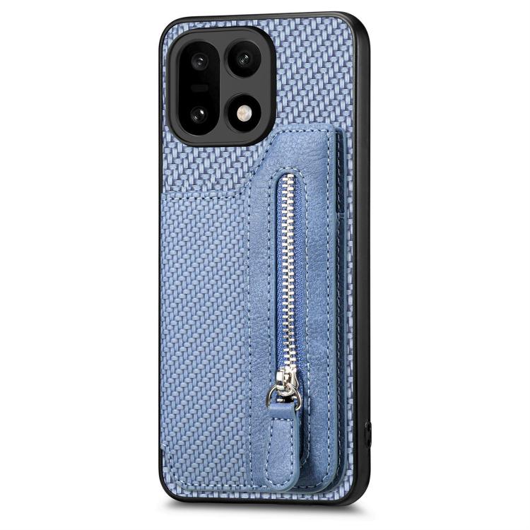 For OnePlus 15 Carbon Fiber Horizontal Flip Zipper Wallet Phone Case