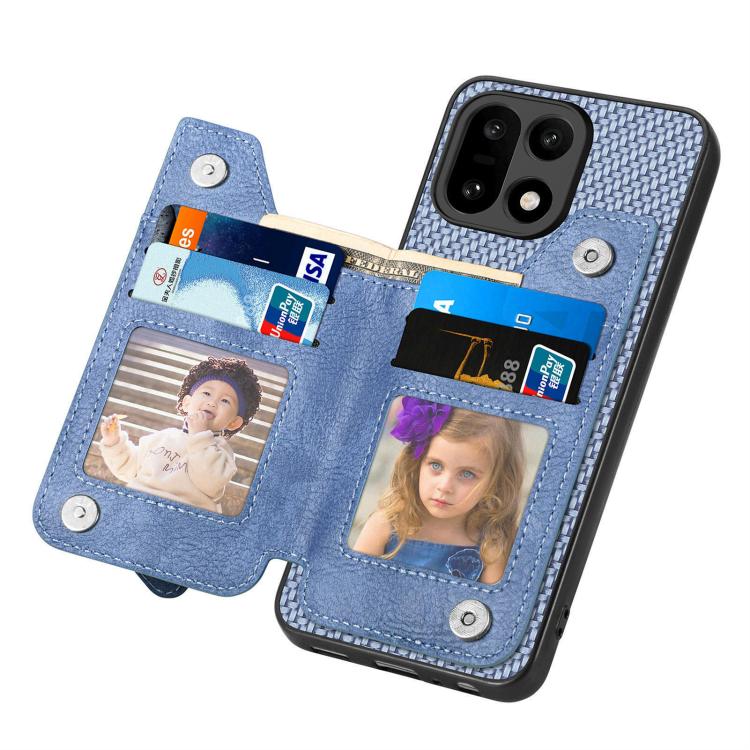For OnePlus 15 Carbon Fiber Horizontal Flip Zipper Wallet Phone Case
