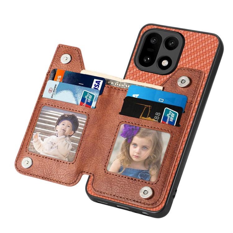 For OnePlus 15 Carbon Fiber Horizontal Flip Zipper Wallet Phone Case