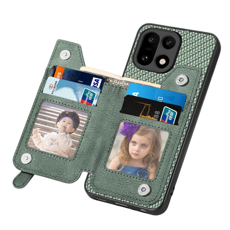 For OnePlus 15 Carbon Fiber Horizontal Flip Zipper Wallet Phone Case