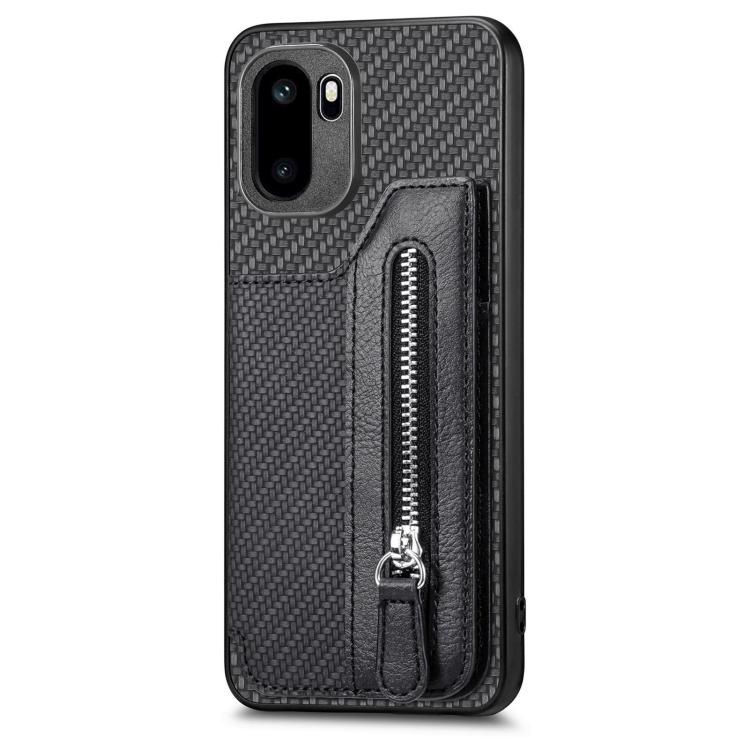 For OnePlus Ace 6 / 6T / 15R Carbon Fiber Horizontal Flip Zipper Wallet Phone Case