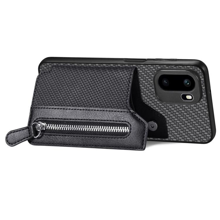 For OnePlus Ace 6 / 6T / 15R Carbon Fiber Horizontal Flip Zipper Wallet Phone Case