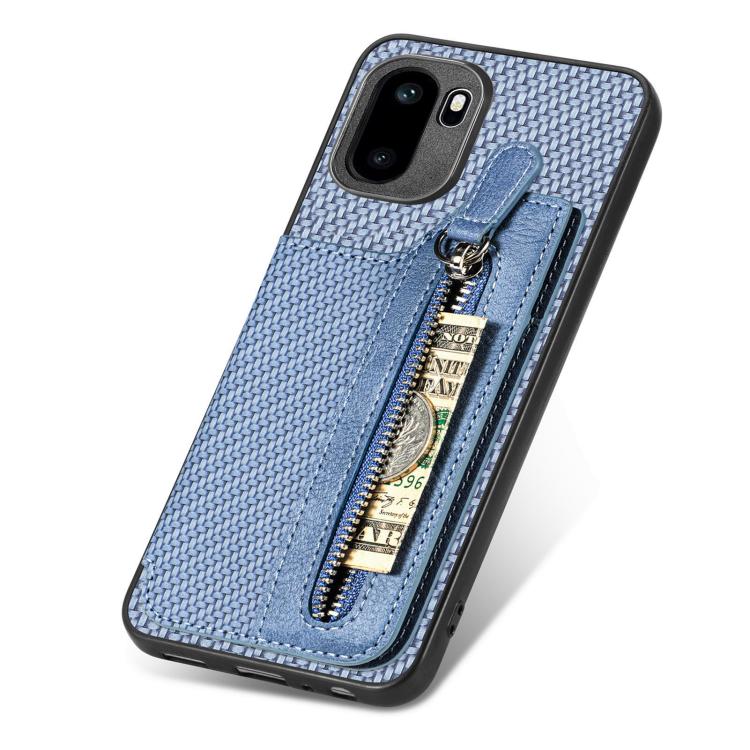 For OnePlus Ace 6 / 6T / 15R Carbon Fiber Horizontal Flip Zipper Wallet Phone Case