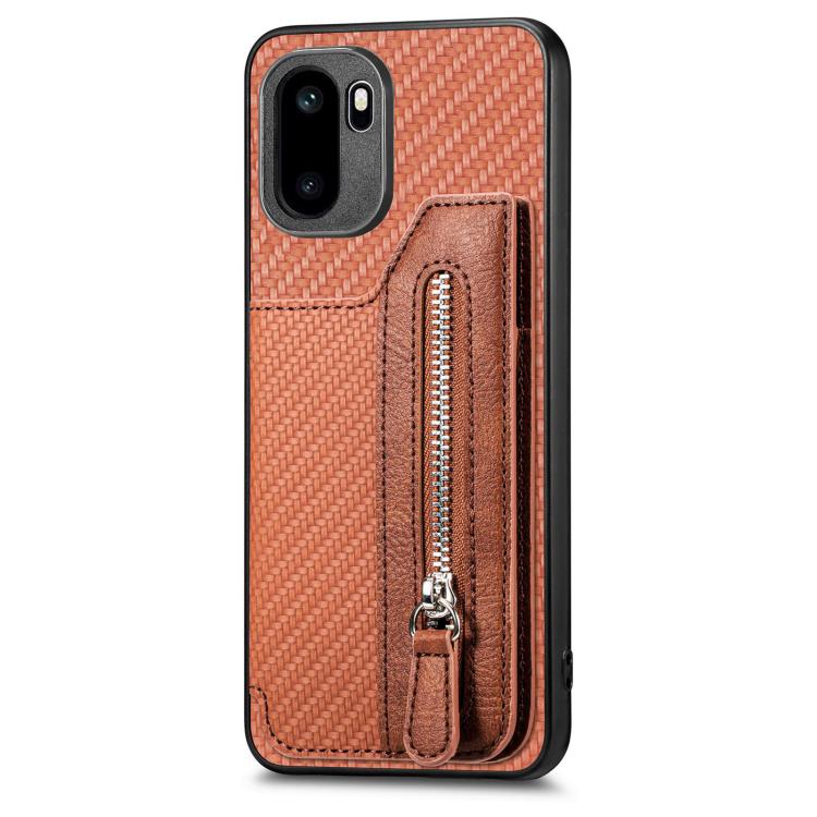 For OnePlus Ace 6 / 6T / 15R Carbon Fiber Horizontal Flip Zipper Wallet Phone Case