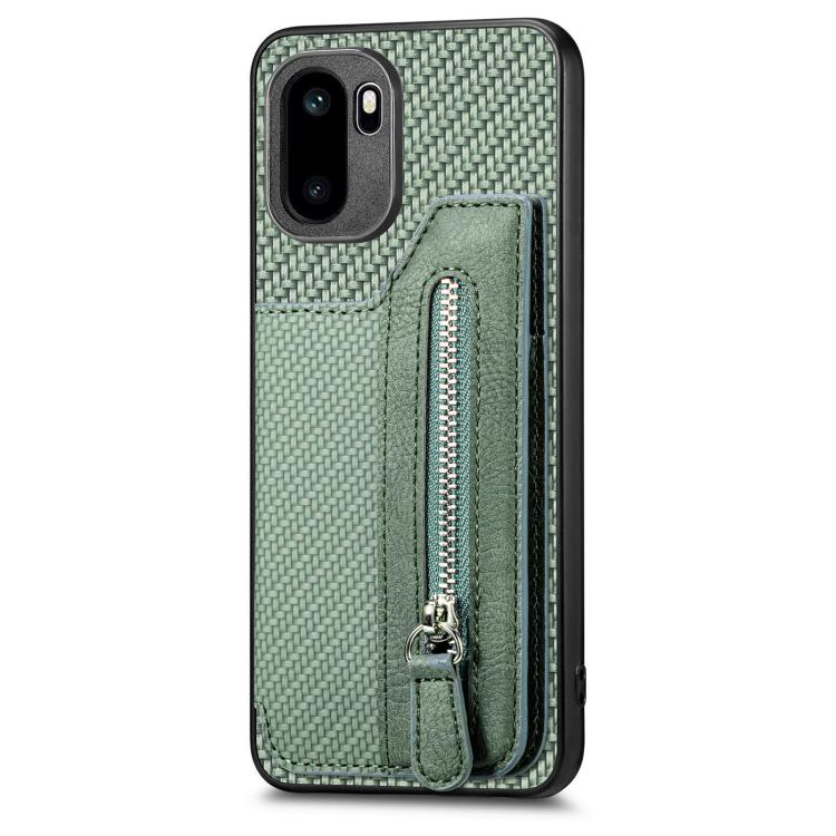 For OnePlus Ace 6 / 6T / 15R Carbon Fiber Horizontal Flip Zipper Wallet Phone Case