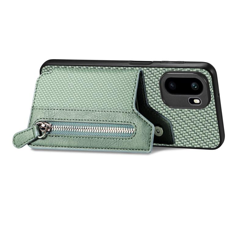 For OnePlus Ace 6 / 6T / 15R Carbon Fiber Horizontal Flip Zipper Wallet Phone Case