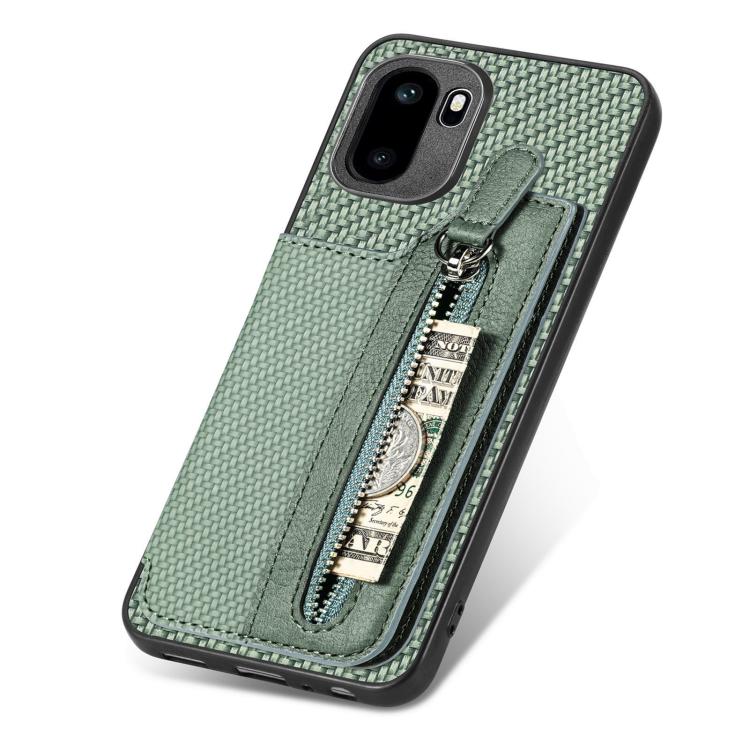 For OnePlus Ace 6 / 6T / 15R Carbon Fiber Horizontal Flip Zipper Wallet Phone Case